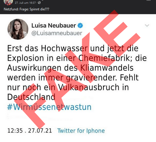 Der angebliche Tweet von Luisa Neubauer
