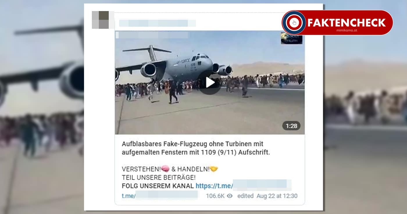 Keine aufblasbare Flugzeug-Attrappe am Flughafen von Kabul