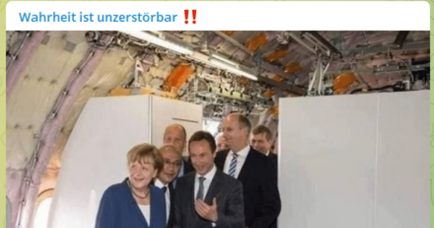 Merkel, Piloten und ominöse Aufnäher - Chemtrails auf Telegram