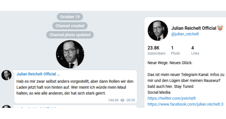 Das Fake-Profil von Julian Reichelt: Telegram, die Insel der Leichtgläubigen