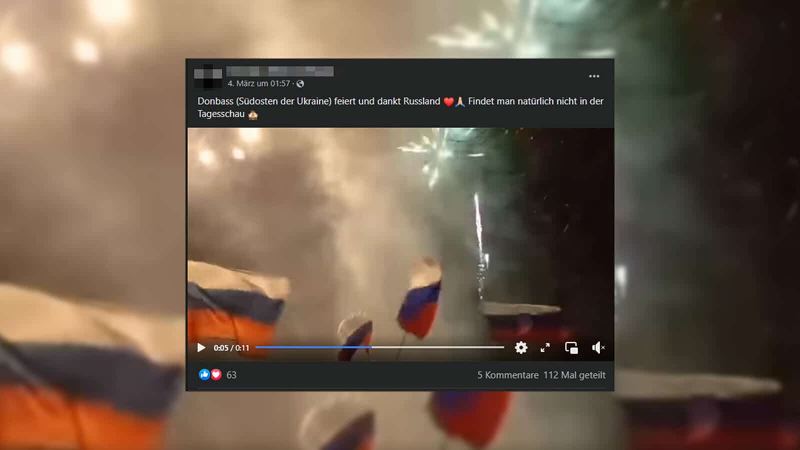 Feuerwerk im Donbass / Bild: Facebook Screenshot