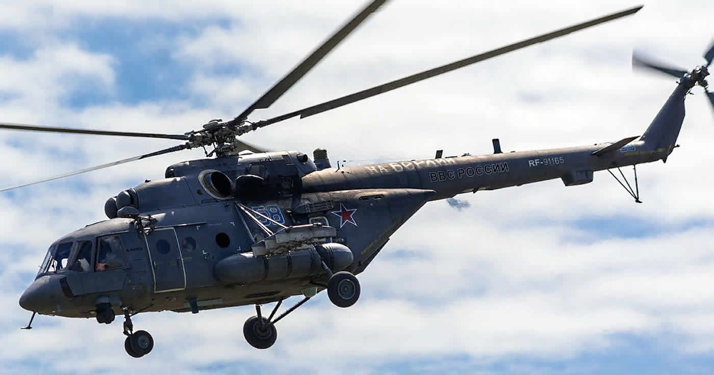 Der russische Hubschrauber mit der Aufschrift "Nach Berlin"