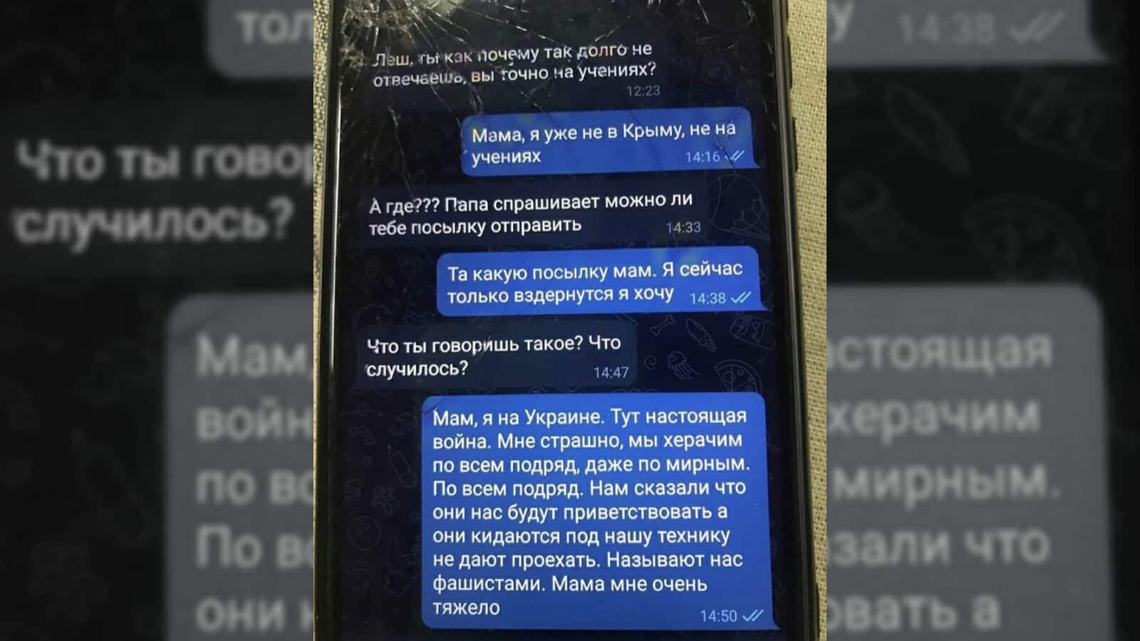 Chatverlauf des russischen Soldaten mit seiner Mutter / Screenshot