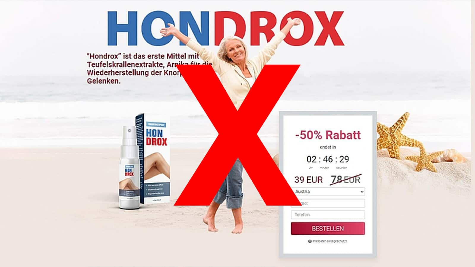 Achtung vor unseriösem Online-Shop "Hondrox" / Screenshot: Watchlist Internet