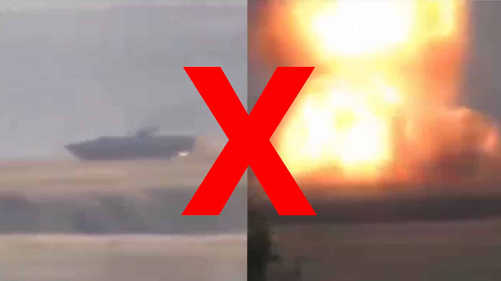Altes Video: Keine ukrainische Panzerabwehrlenkrakete, die einen Panzer trifft
