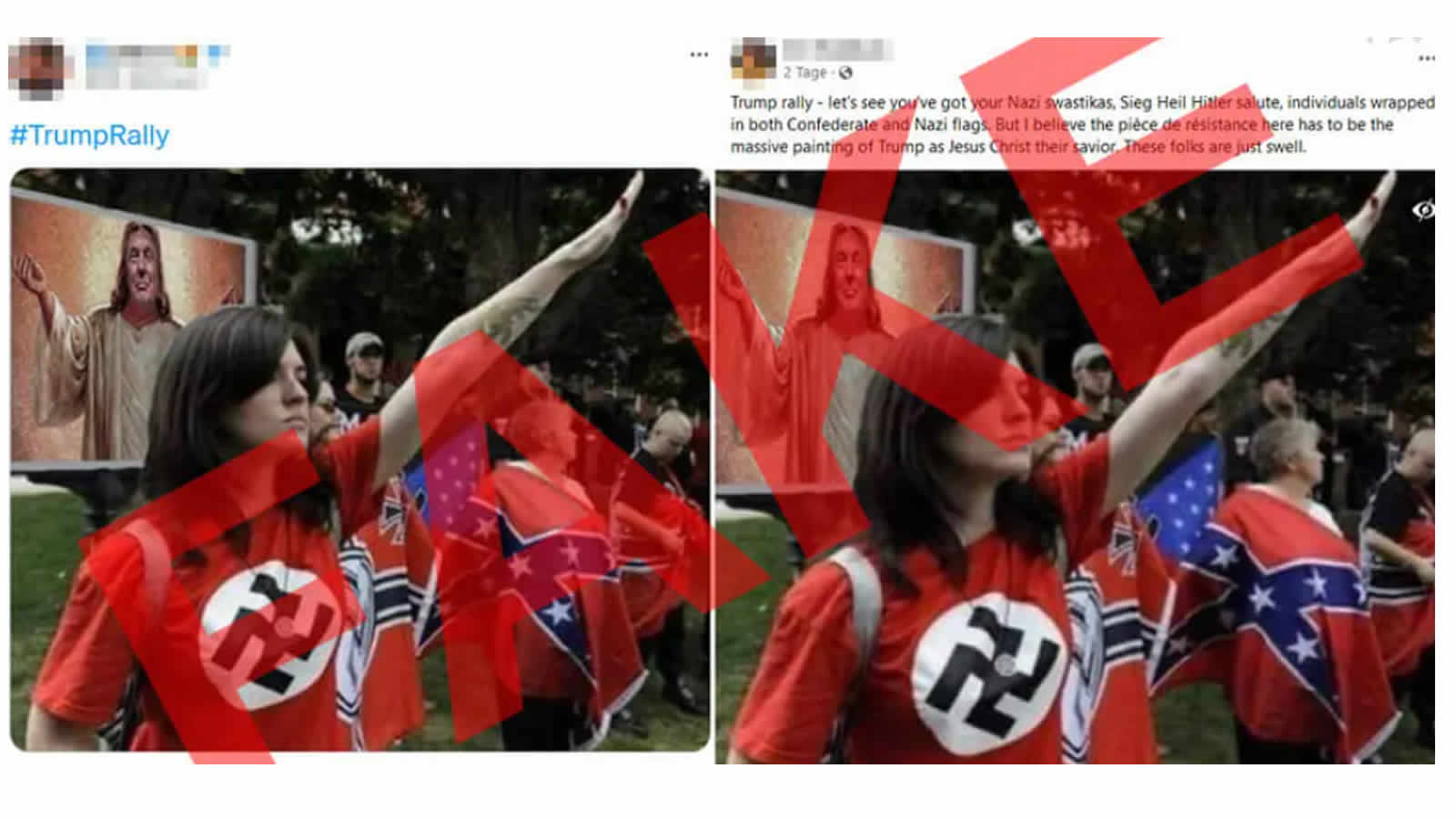 Nein, US-Nazis posieren nicht mit Jesus-Trump Bild!