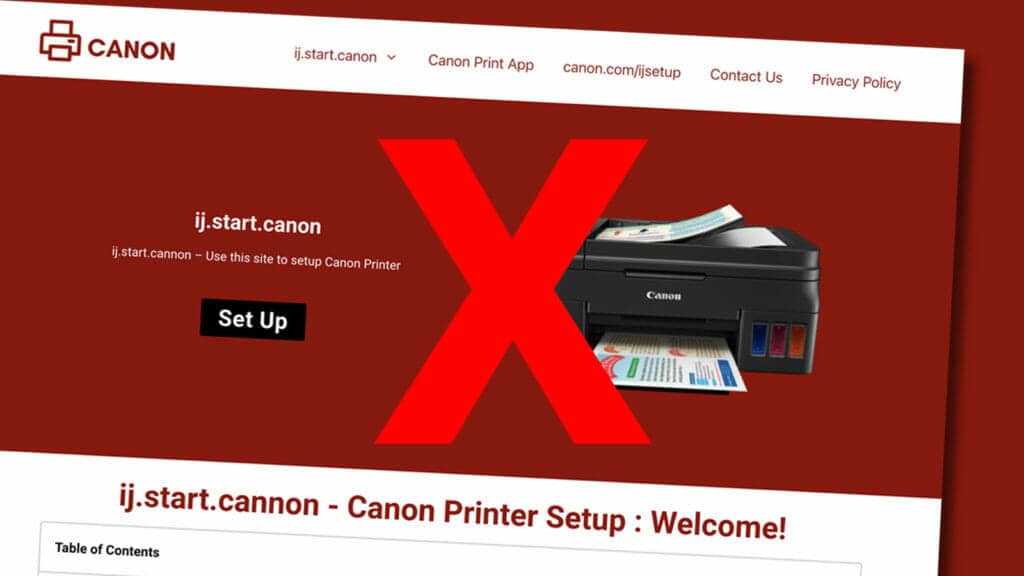 Scam: Falsche Customer Service Seiten für Canon-Drucker