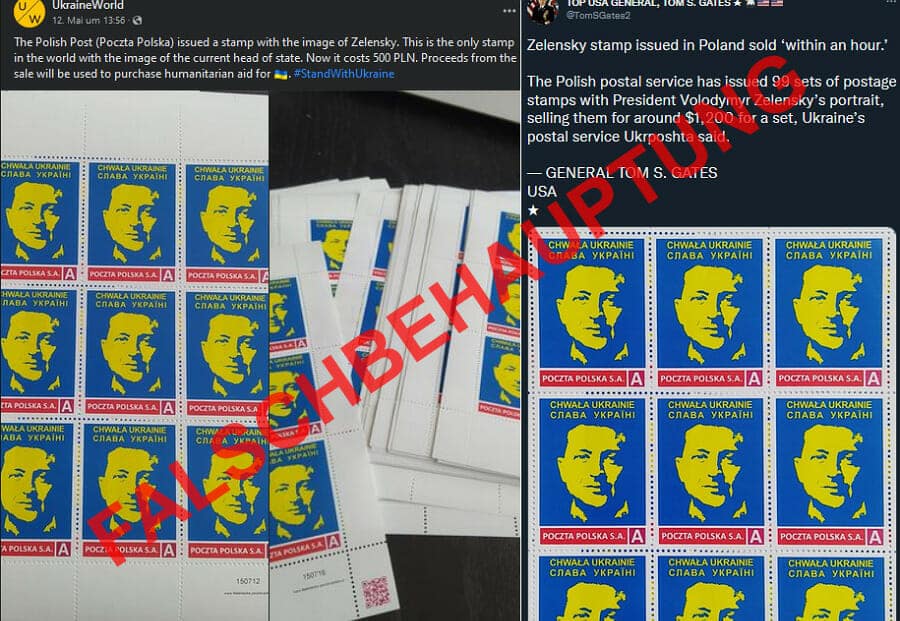 Die angeblich offiziellen Selenskyj-Briefmarken