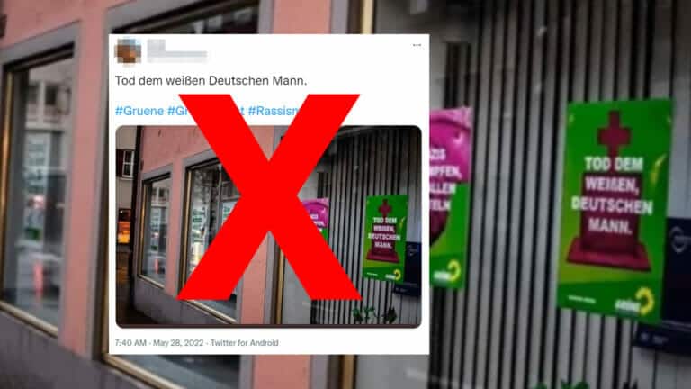 Fake: Die Plakate der Grünen „Tod dem weißen, deutschen Mann“
