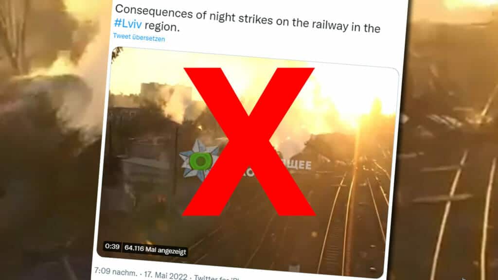 Video zeigt keine Angriffe auf ukrainische Bahn / Screenshot Twitter