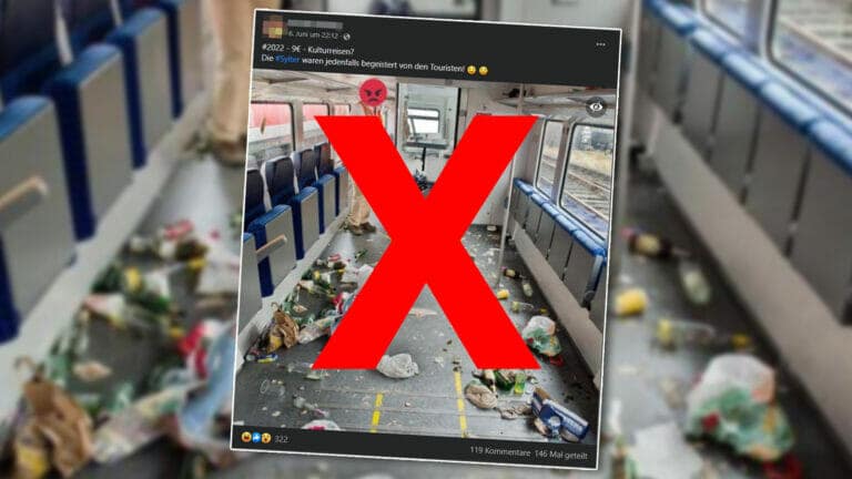 Foto zeigt keinen von „9-Euro Sylt-Urlaubern“ vermüllten Zug