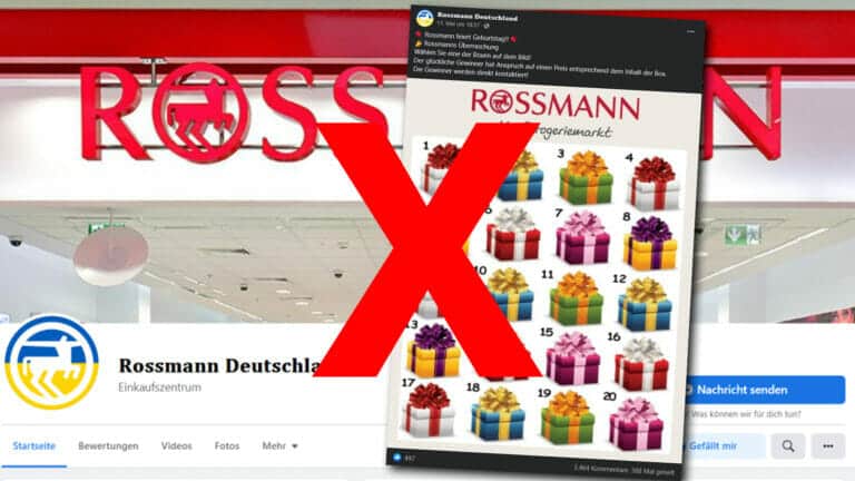 Rossmann-Gewinnspiel auf Facebook ist Fake!