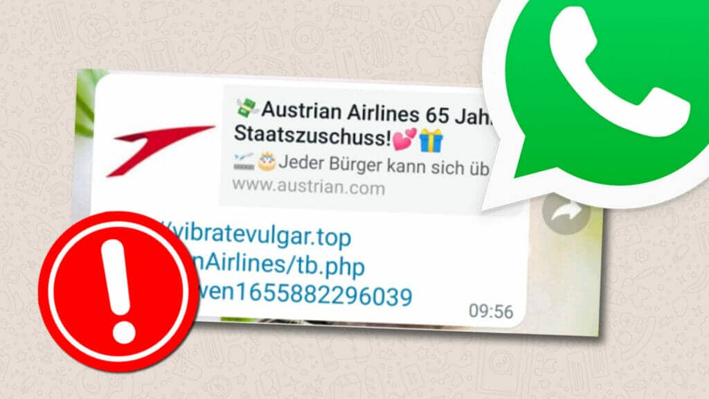 Austrian Airlines: Fake-Gewinnspiel wird über WhatsApp verbreitet
