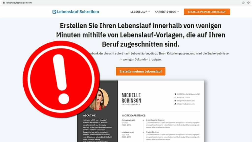 Abo-Falle auf lebenslaufschreiben.com / Screenshot: Watchlist Internet