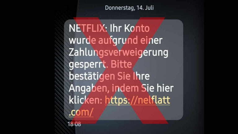 Achtung: Gefälschte Netflix-SMS verlangt Konto-Daten