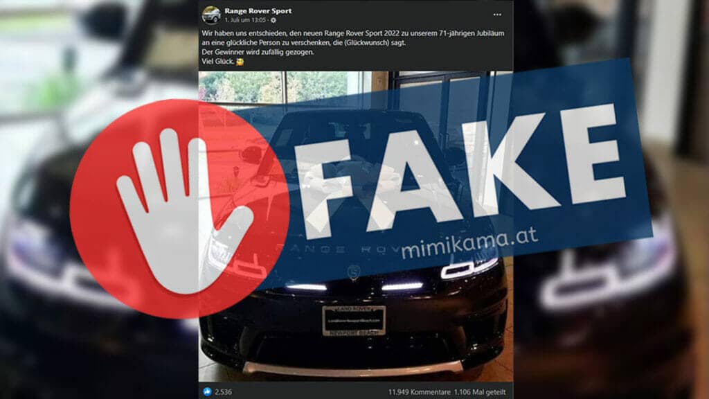 Range Rover - Fake-Gewinnspiele auf Facebook