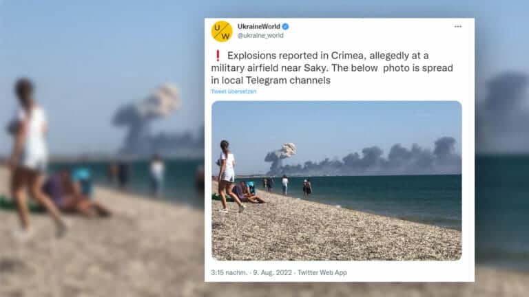 Kein Fake: Das Strandbild der Explosion auf der Krim