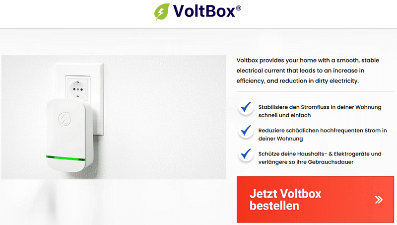Die Homepages von Voltbox, Voltplug und Ecotex sind alle gleich gestaltet