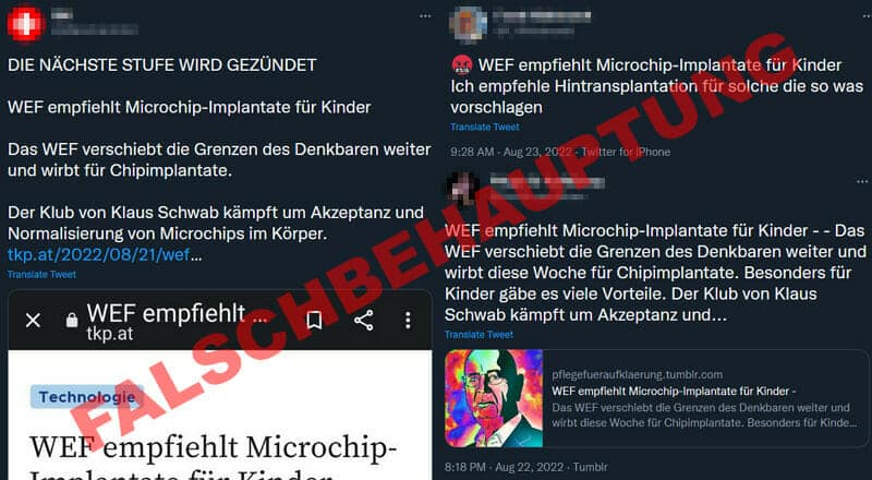 Tweets über die Angebliche Werbung für Mikrochip-Implantate