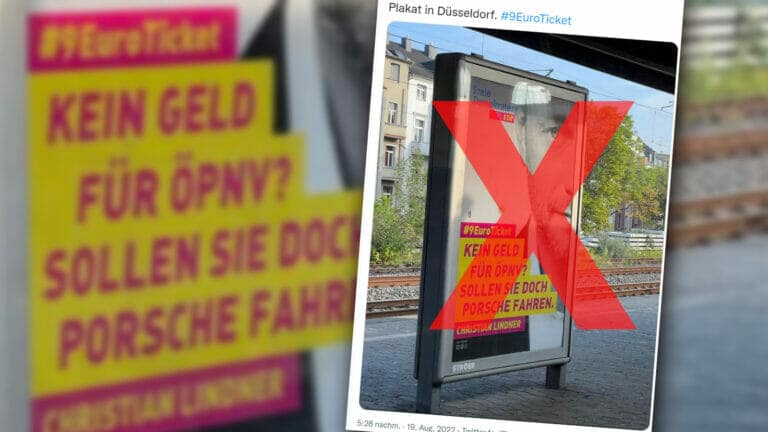 „Sollen sie doch Porsche fahren“-Plakat mit Christian Lindner – Fake-Zitat ist strafbar