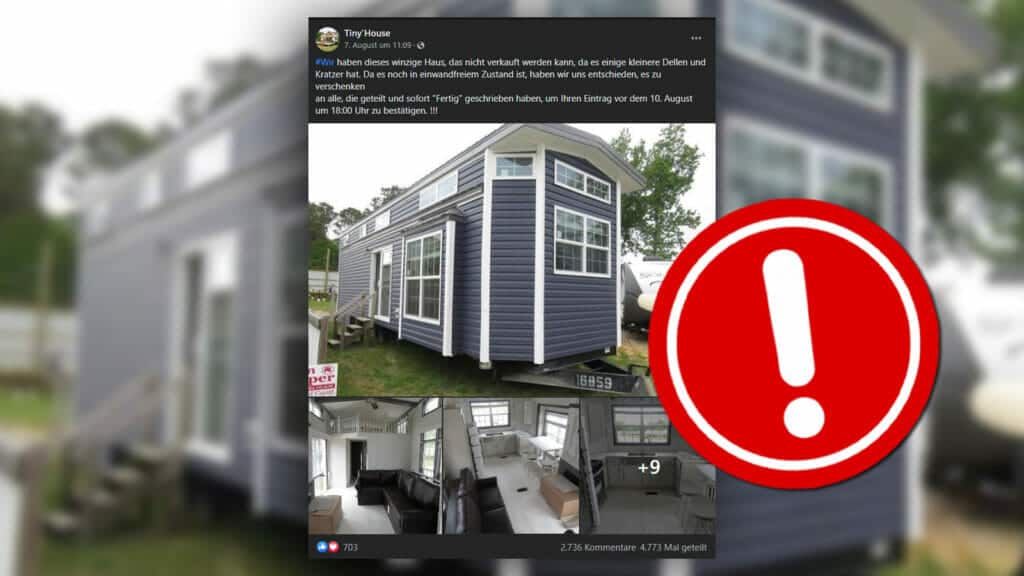 "Tiny'House" auf Facebook: Fake-Gewinnspiel