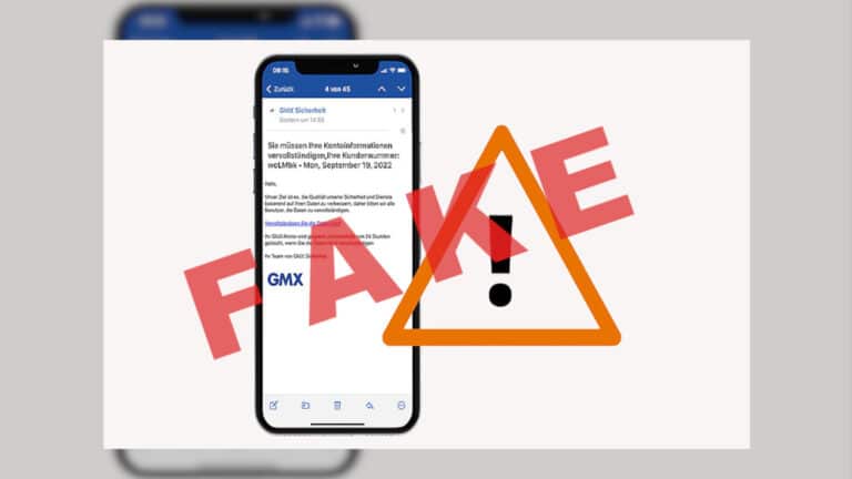 E-Mail von „GMX Sicherheit“ ist in Wahrheit Fake