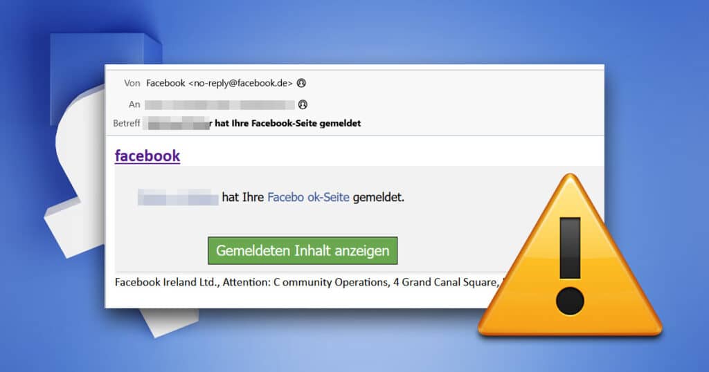 Gefälschtes Facebook-Mail führt zu Phishing-Seite / Artikelbild: Screenshot, Unsplash